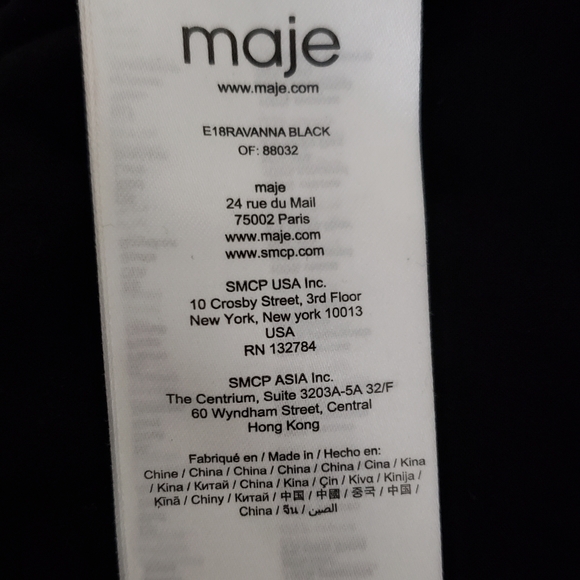 Maje Ravanna Bee Embellished Crepe Dress in Black - Picture 8 of 10